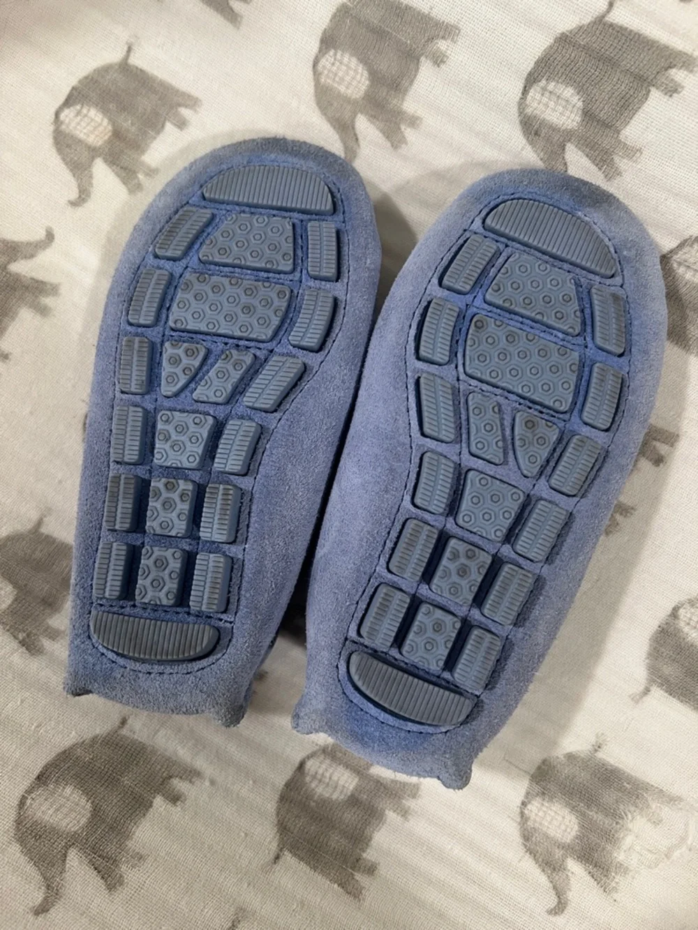 Janie and Jack Light Blue Suede Moccasin Kids Shoes